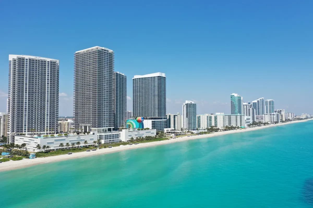 Hallandale Beach skyline beside the sea