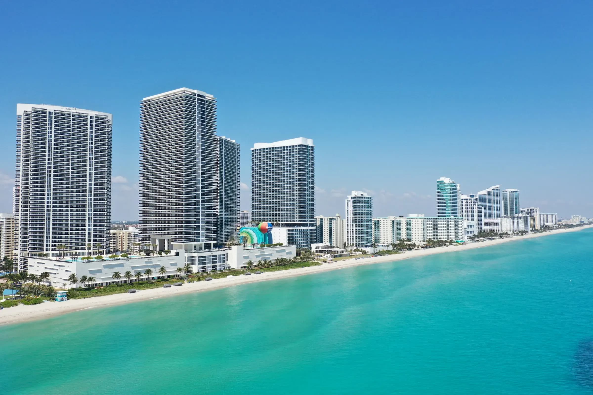 Hallandale Beach skyline beside the sea