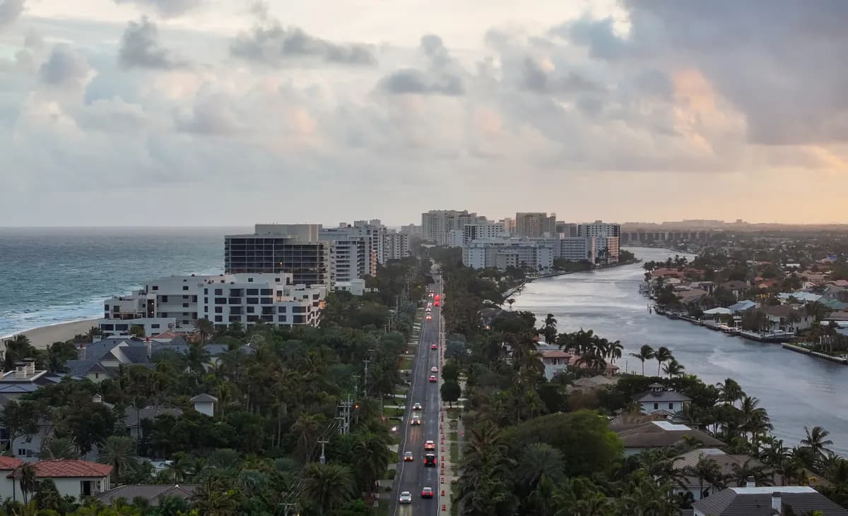 Highland Beach, Florida skyline of oceanfront condominiums