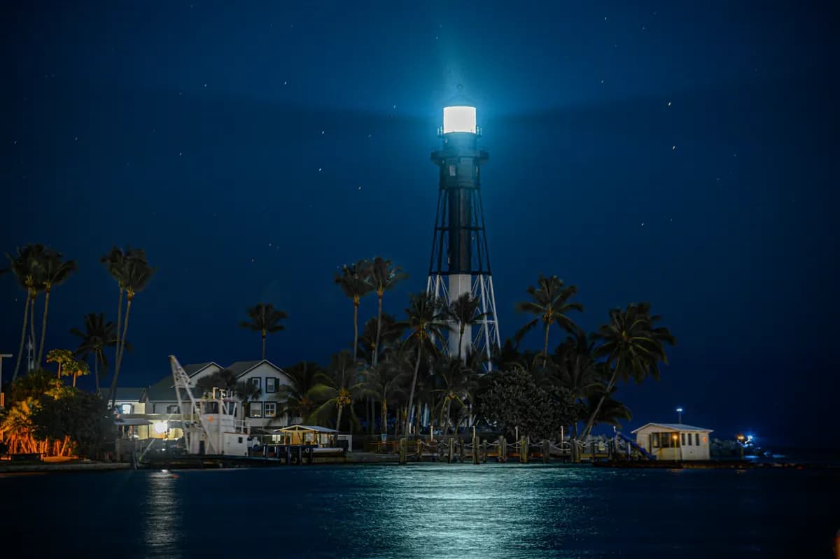 Hillsboro Inlet and its lighthouse in Hillsboro Beach, Florida