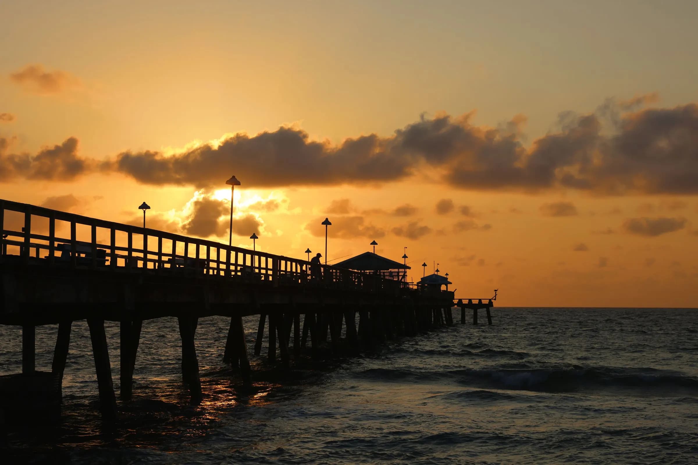 Sunset over the Lauderdale-By-The-Sea fishing pier