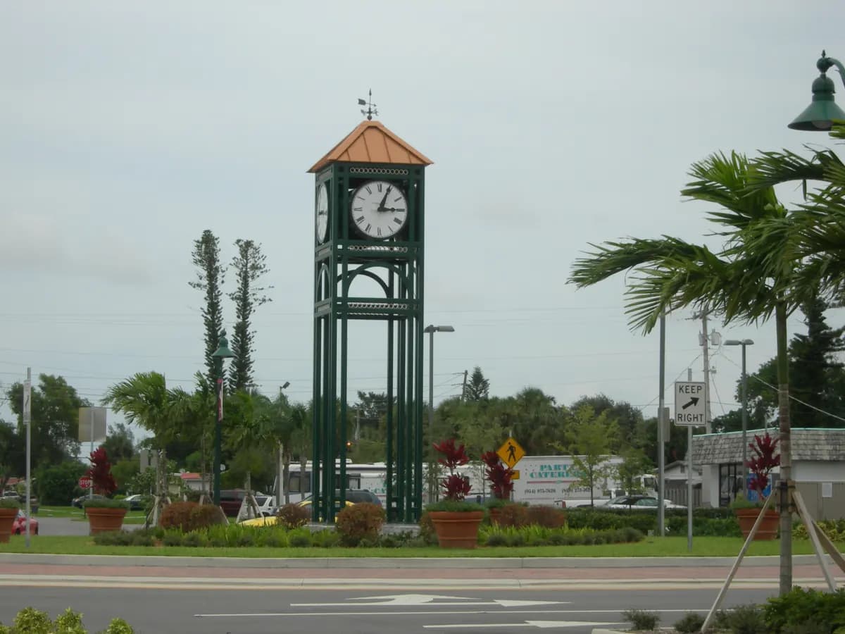 Clock tower in Margate, Florida