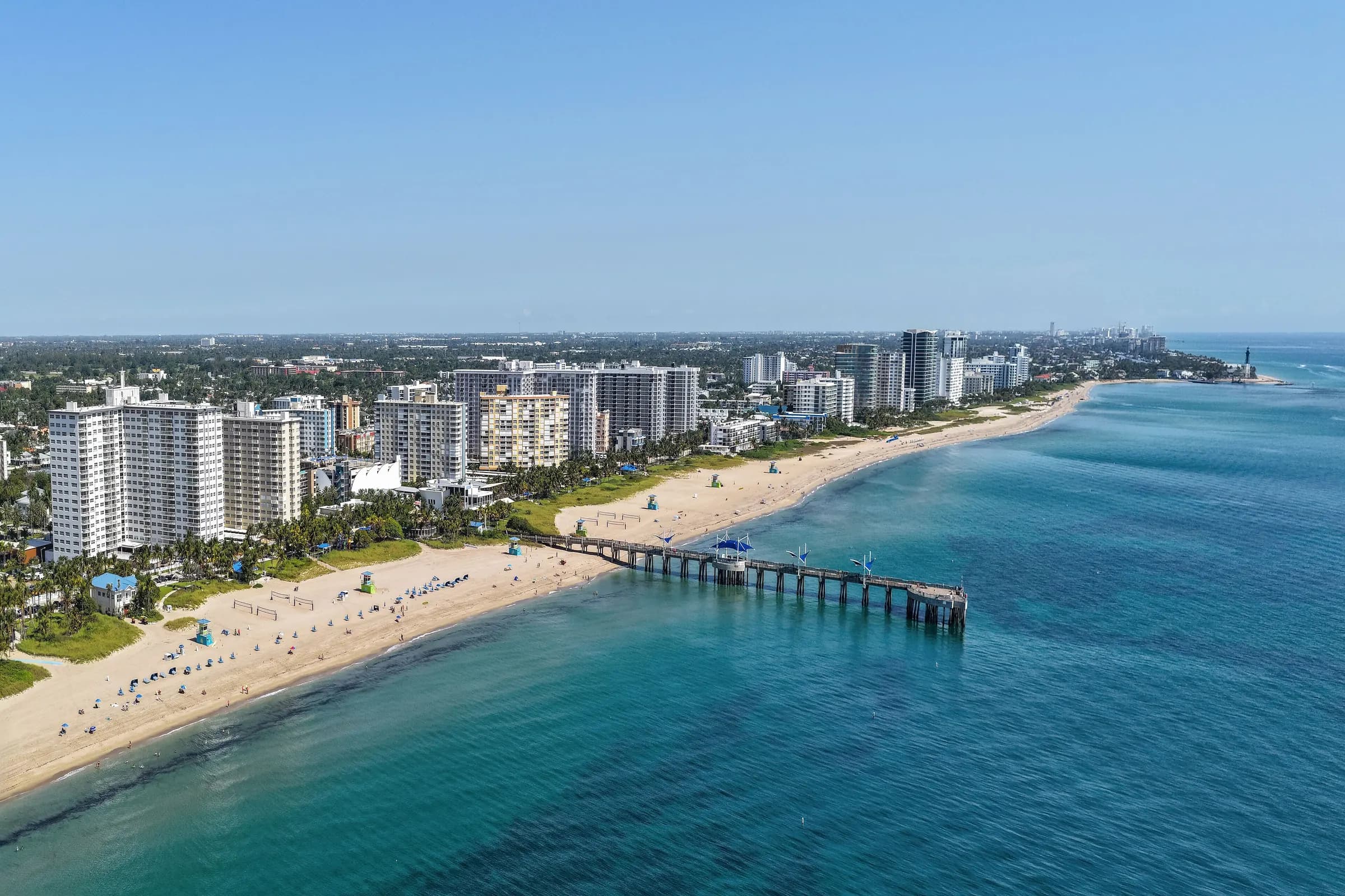 Aerial view of Pompano Beach, Florida, and its oceanfront