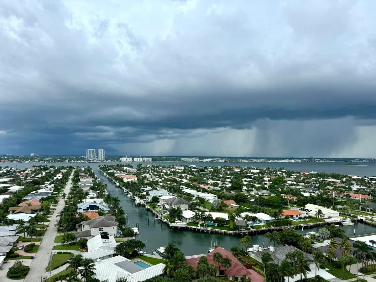 Aerial view of the Riviera Beach waterways