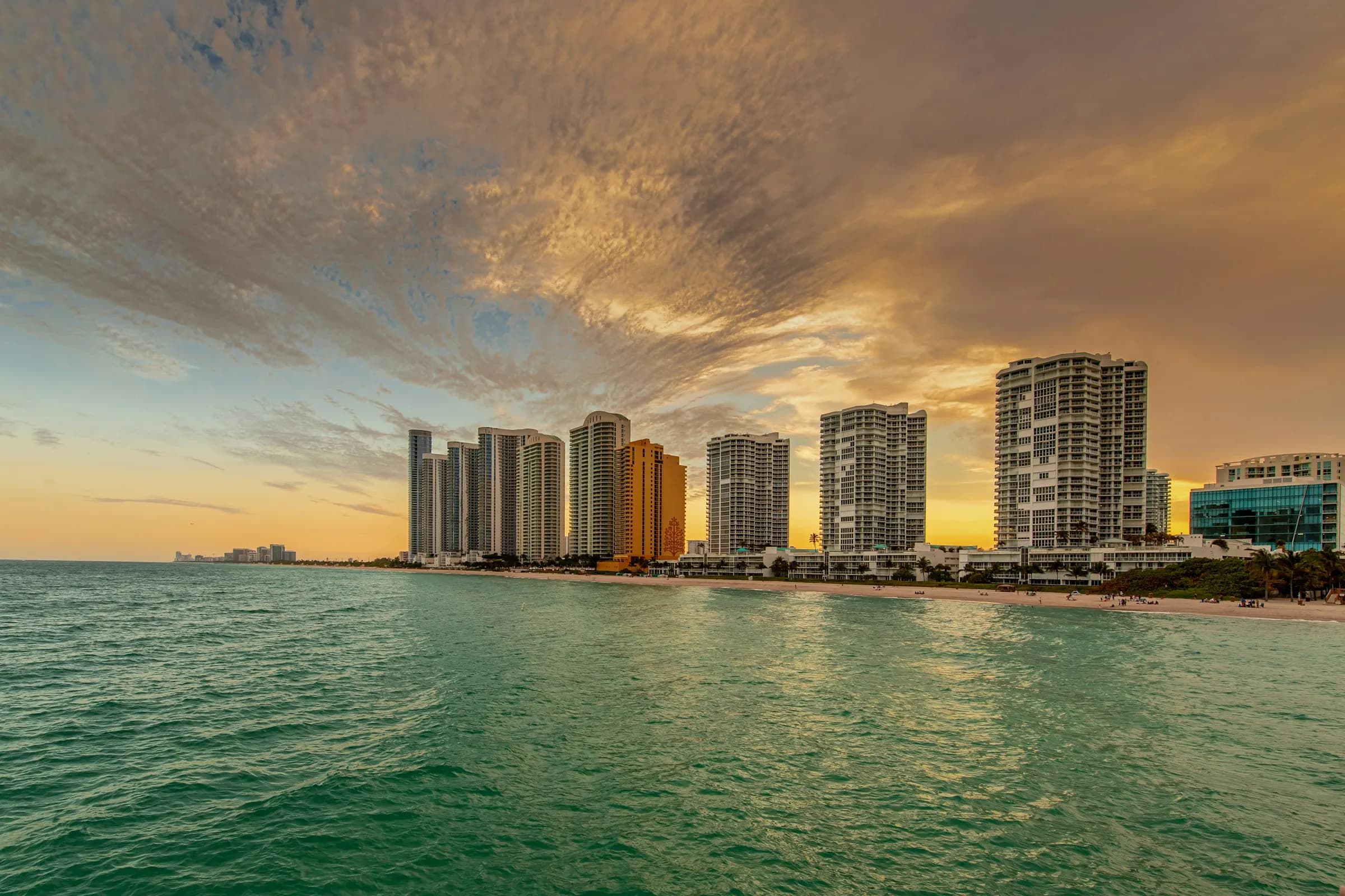 Sunny Isles Beach skyline of oceanfront towers by the water